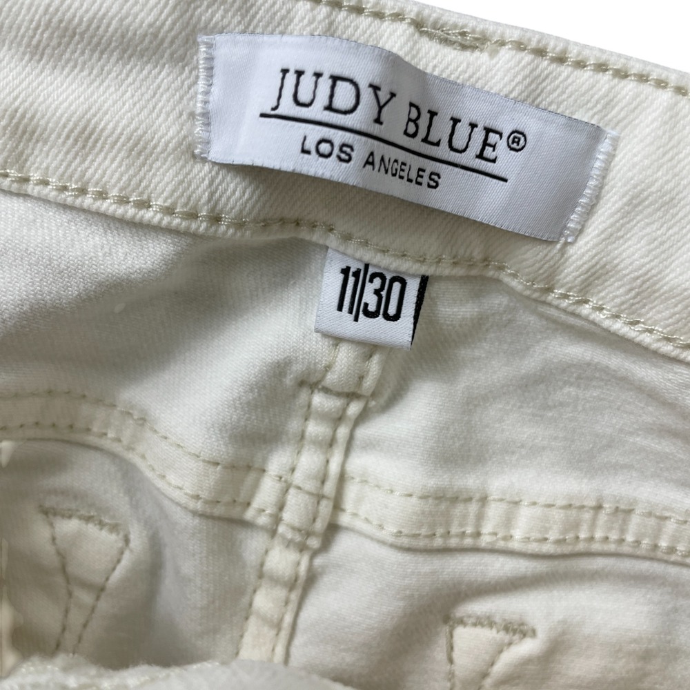 Judy Blue 11/30 White Jeans Braided Side Relaxed Fit Cotton‎ Blend - Picture 5 of 9
